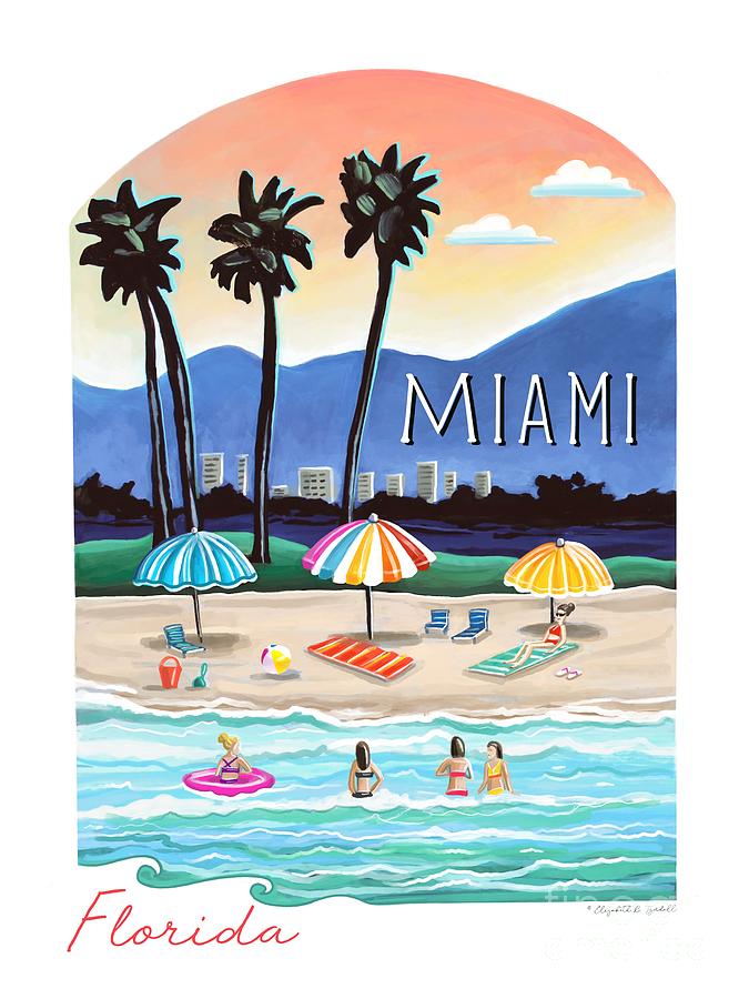Miami Florida Painting by Elizabeth Robinette Tyndall