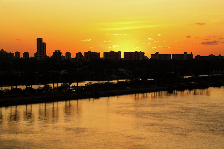 Miami Golden Sunrise Over The Bay Photograph by Gregory Ballos Miami Golden Sunrise Over The Bay Photograph by Gregory Ballos