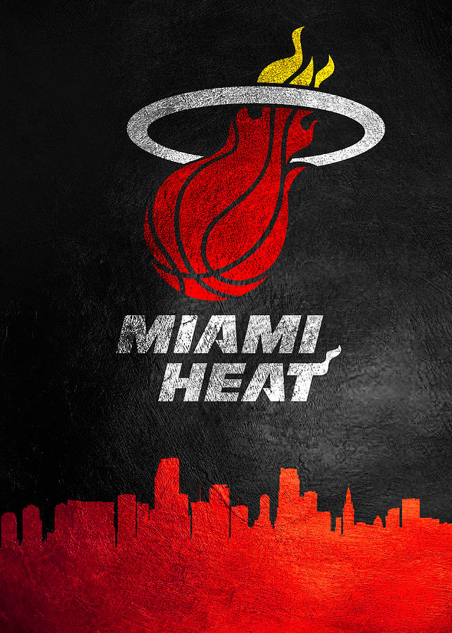 Miami Heat Skyline Digital Art by AB Concepts