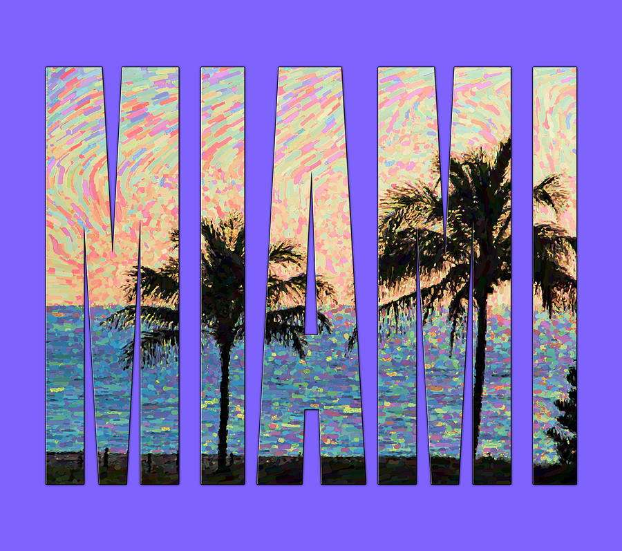 MIAMI in Palms by the Ocean Photograph by Corinne Carroll
