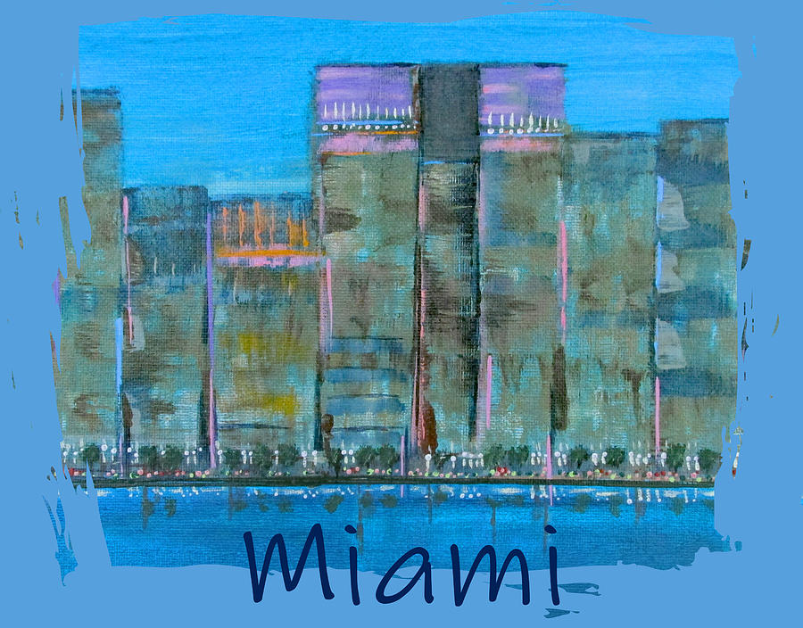 Miami on the Bay Painting by Corinne Carroll