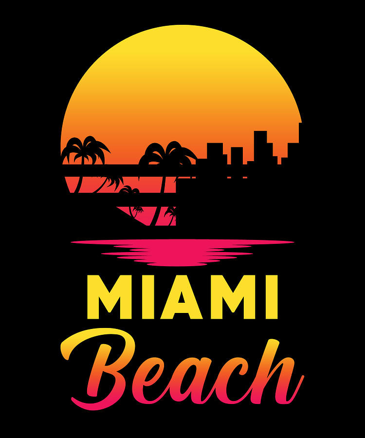 Miami Retro Beach Digital Art By Manuel Schmucker - Fine Art America