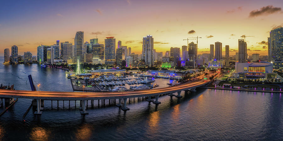 Miami Skyline Aerial - 2 Photograph by Alex Mironyuk