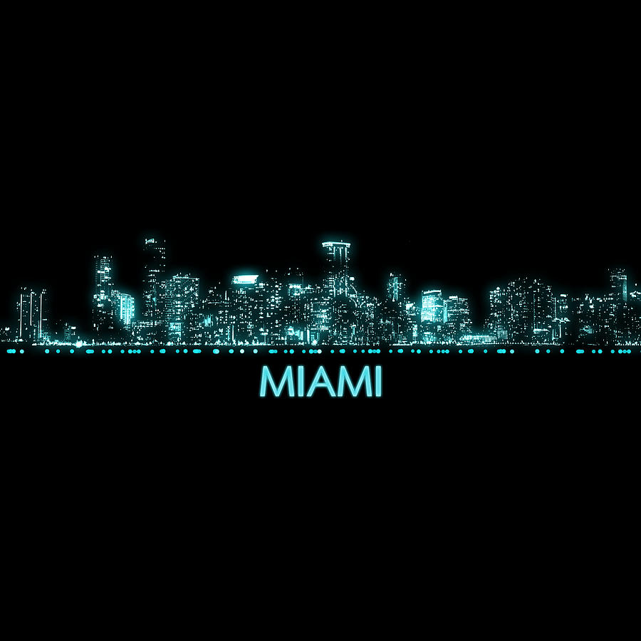 Miami Skyline Digital Art by Jared Davies - Fine Art America