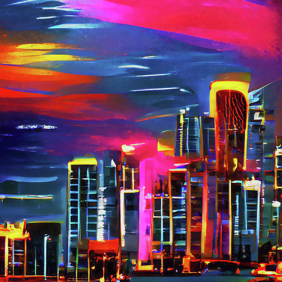 Miami Sunset, 02 Painting by AM FineArtPrints