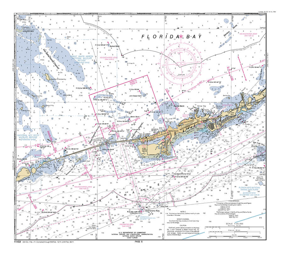 Miami to Marathon and Florida Bay, NOAA Chart 11451_12 Digital Art by