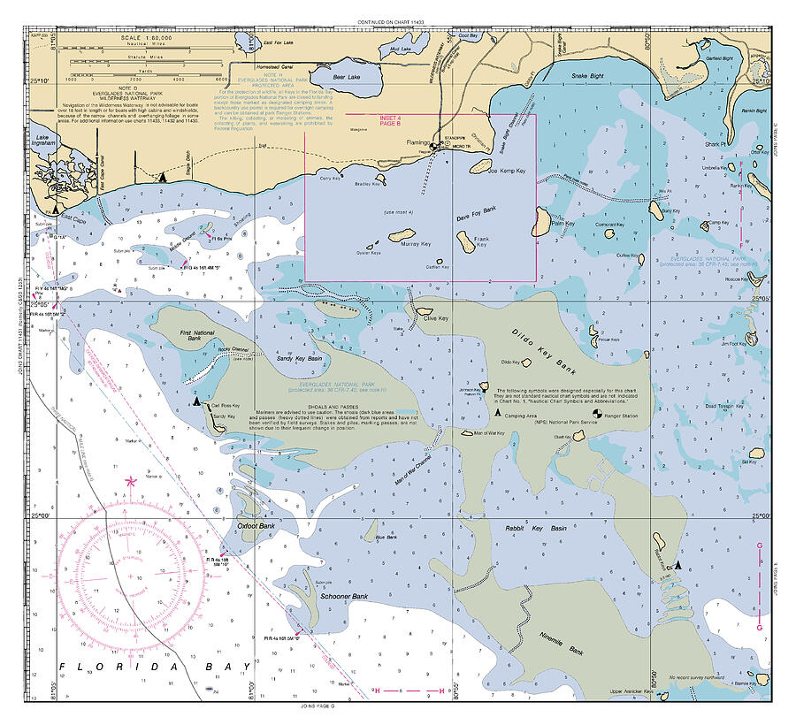 Miami to Marathon and Florida Bay, NOAA Chart 11451_3 Digital Art by ...