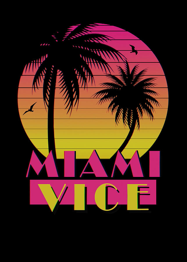 Miami vice 80s Retro effect Poster Painting by Tracy Graham | Fine Art ...