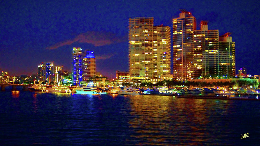 Miami Waterfront at night Photograph by CHAZ Daugherty