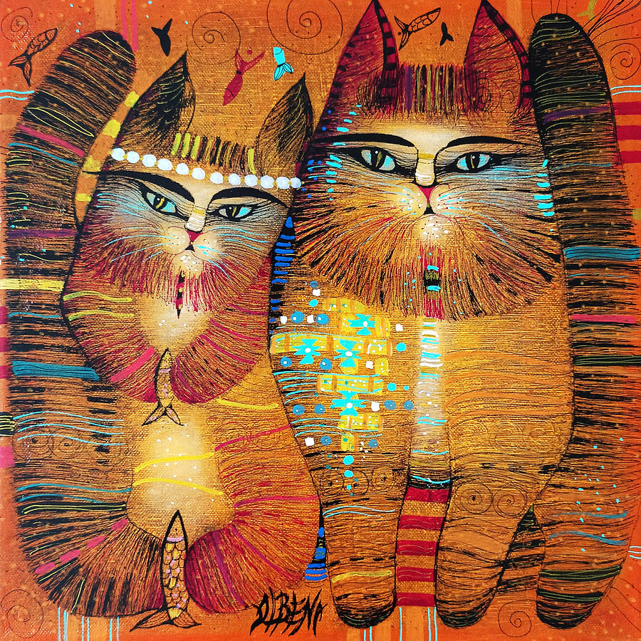 Cat Painting - Miaou by Albena Vatcheva