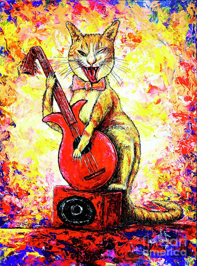 Miaow Painting by Viktor Lazarev