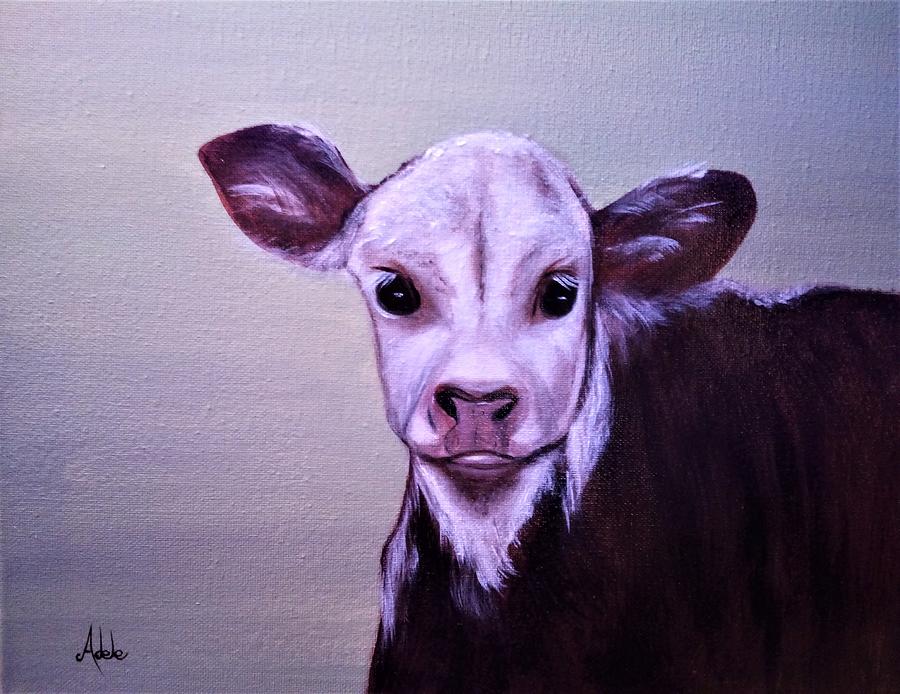 Mias Cow Painting by Adele Moscaritolo