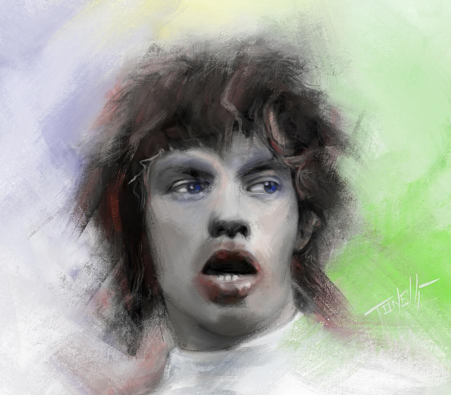Mic Jagger Pastel by Mark Tonelli