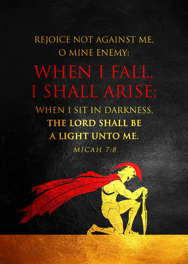 Micah 7 8 Bible Verse Wall Art Digital Art by Bible Verse