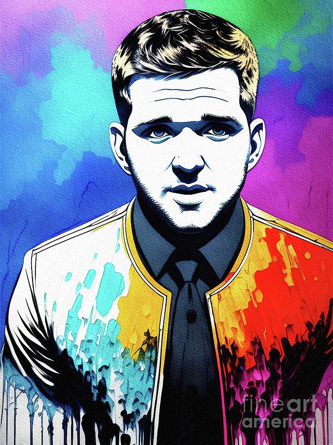 Music Painting - Michael Buble, Music Legend by Esoterica Art Agency
