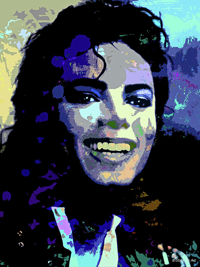 Music Digital Art - Michael Jackson psychedelic portrait by Movie World Posters