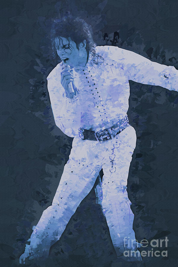 Michael Jackson Singing Painting by Gull G
