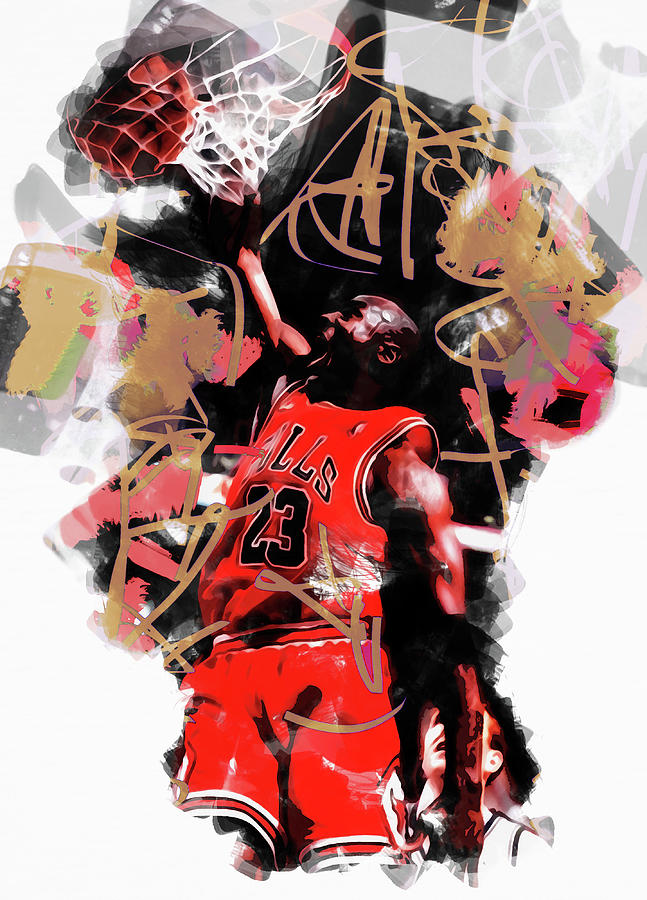 Michael Jordan Vs Lebron James Abstract Art 1 Kids T-Shirt