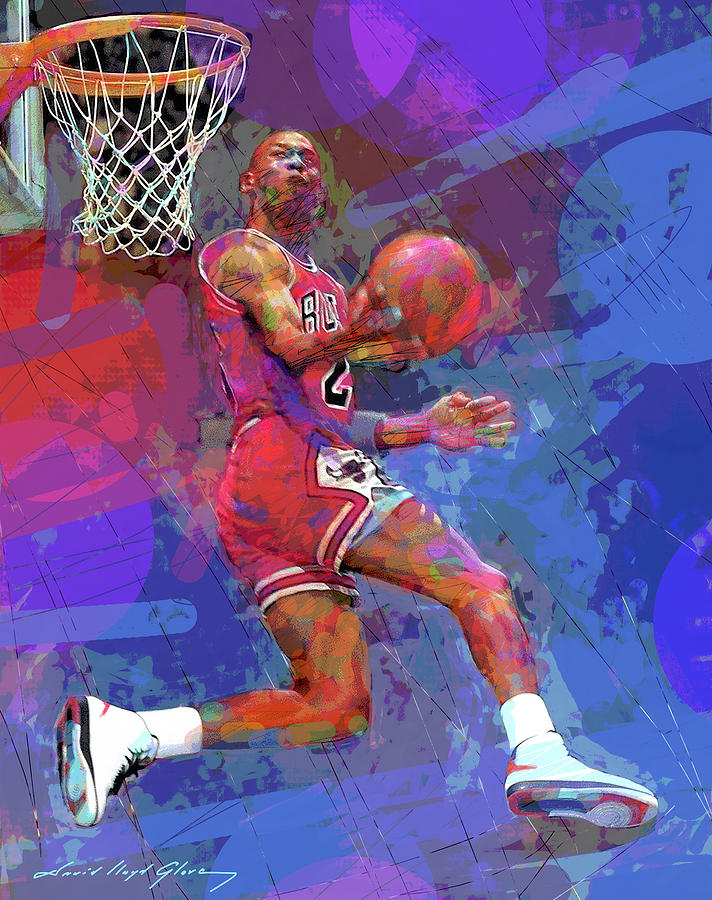 Michael Jordan Air Painting by David Lloyd Glover