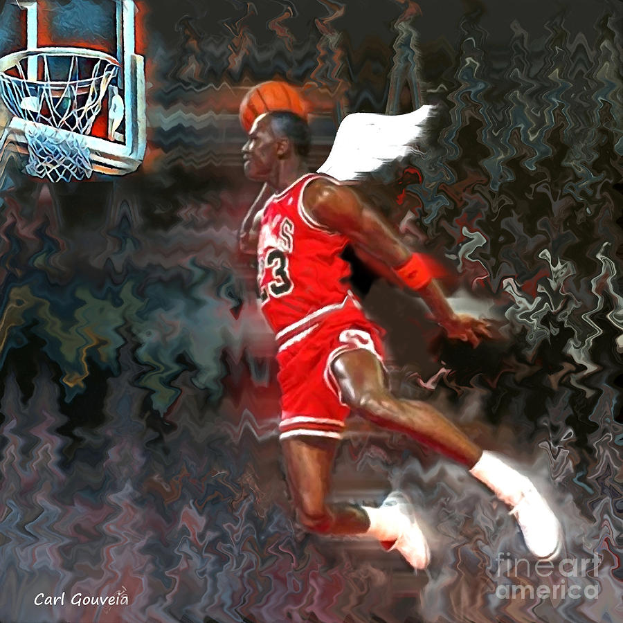 Michael Jordan Mixed Media by Carl Gouveia