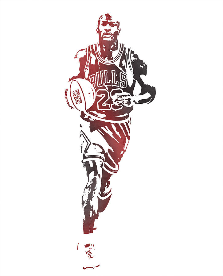 Michael Jordan Chicago Bulls Watercolor Strokes Pixel Art 103 Mixed ...