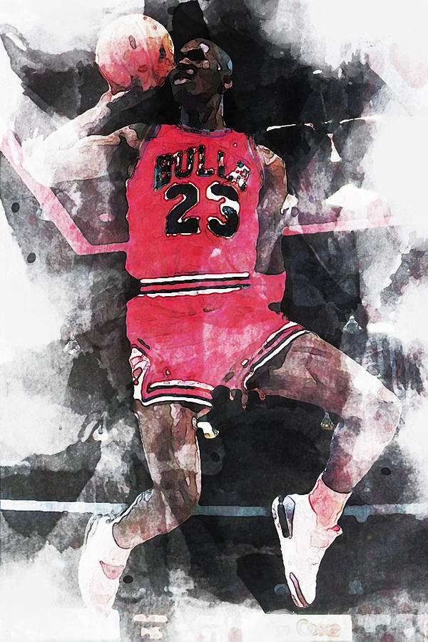 Michael Jordan Dunk Mixed Media Poster