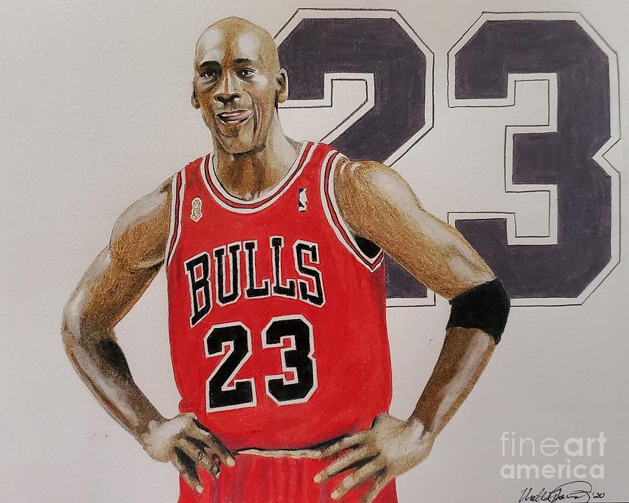 Michael Jordan - GOAT Drawing by Melissa Jacobsen