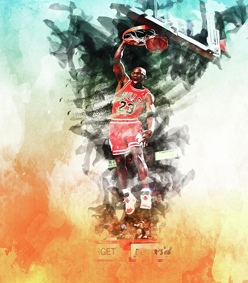 Michael Jordan Hurricane Mixed Media by Brian Reaves - Pixels