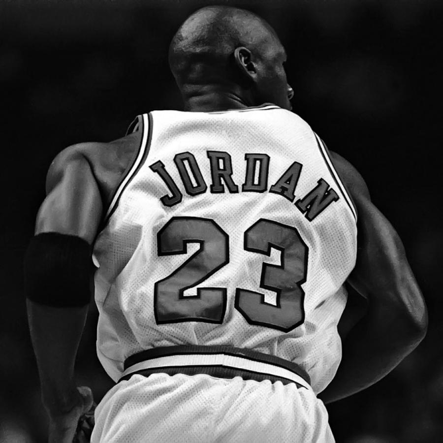 Michael Jordan in black Digital Art by Lucas Miller
