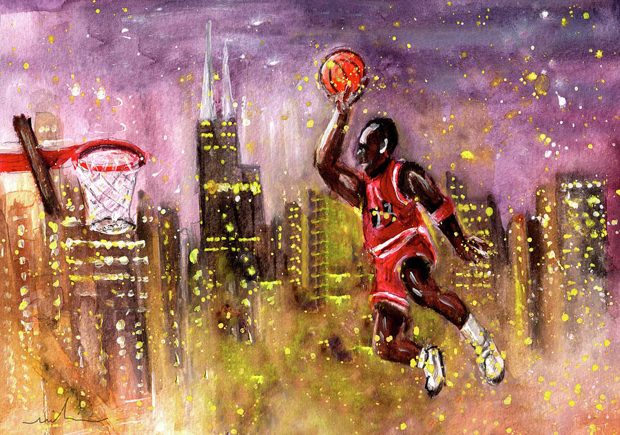 Michael Jordan In Chicago Painting by Miki De Goodaboom