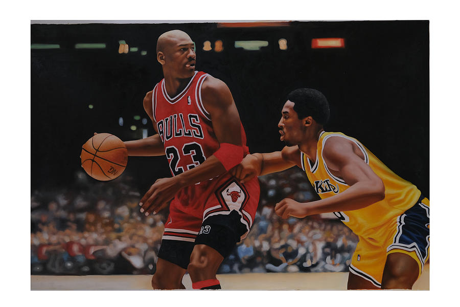 Michael Jordan Painting - Michael Jordan Kobe Bryant NBA Sports Painting by Billy Le