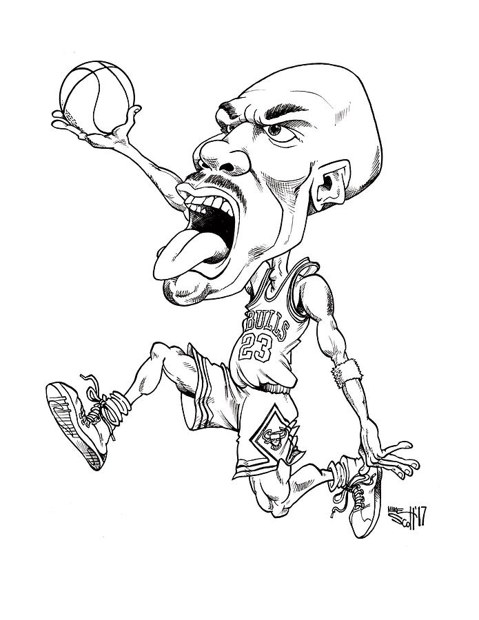 Michael Jordan Drawing by Mike Scott