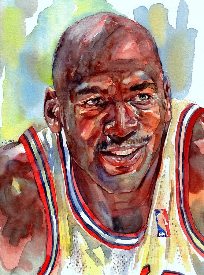 Michael Jordan Painting - Michael Jordan Portrait by Suzann Sines