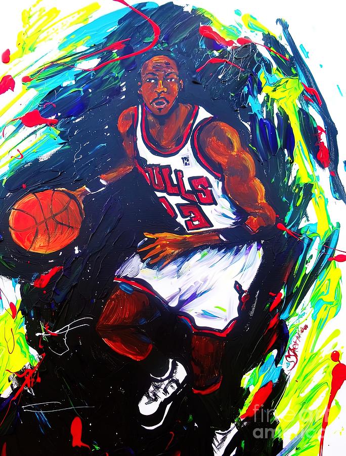 Michael Jordan Sports Painting by Julie Gray | Pixels