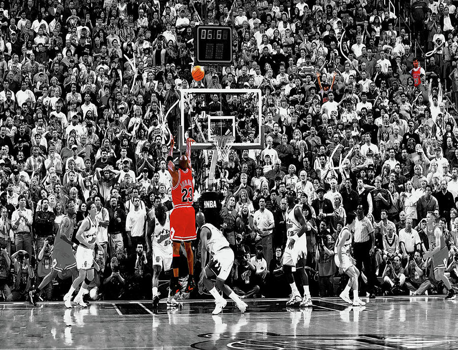 Michael Jordan The Last Shot 1a Mixed Media by Brian Reaves