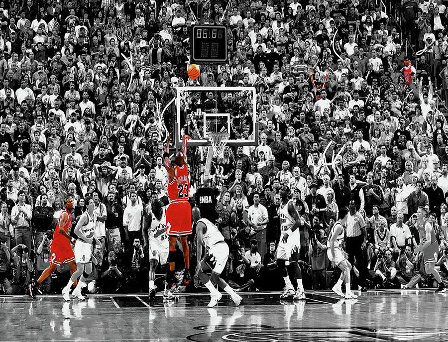 Michael Jordan The Last Shot 1b Mixed Media by Brian Reaves