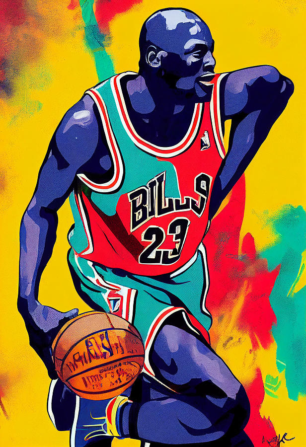 Michael Jordan Vintage illustration highly stylized by Asar Studios