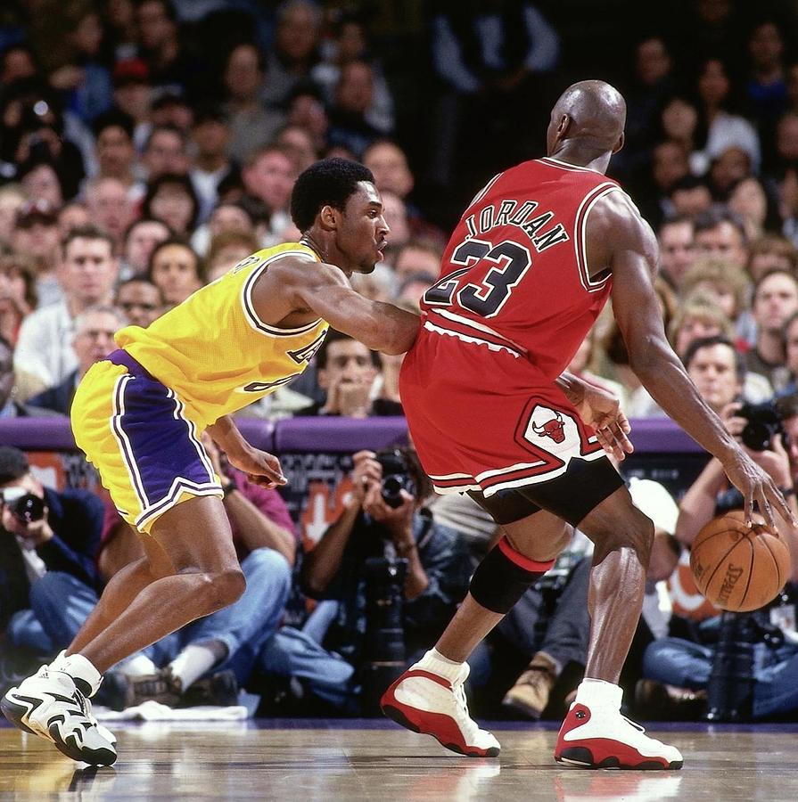 Michael Jordan Vs Kobe Bryant Bulls and Lakers Digital Art by Digital ...