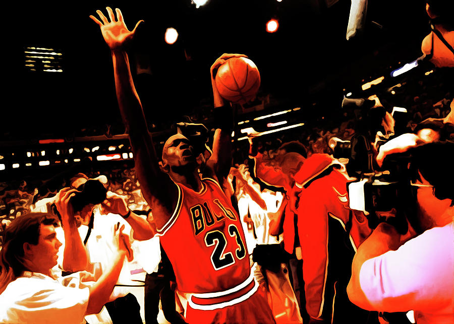 Michael Jordan Winning it All Mixed Media by Brian Reaves