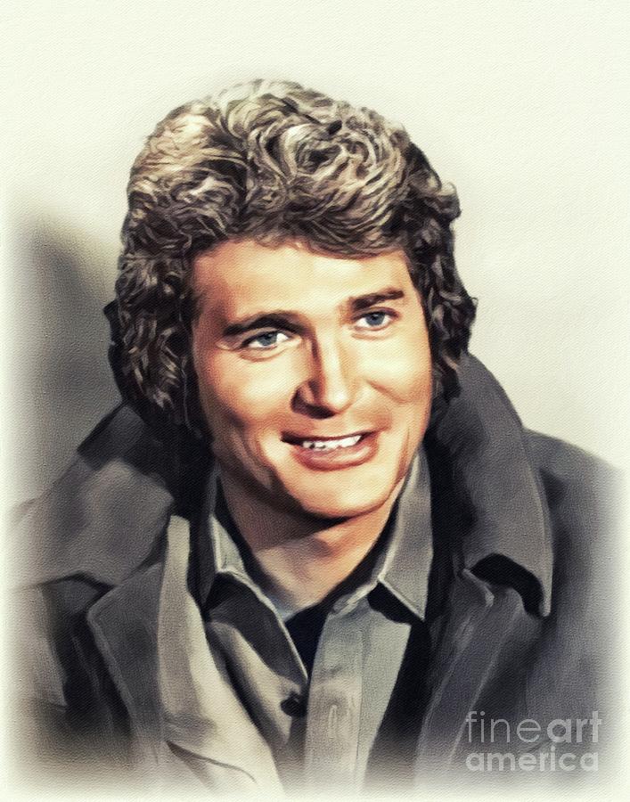 Michael Landon, Vintage Actor Painting by Esoterica Art Agency