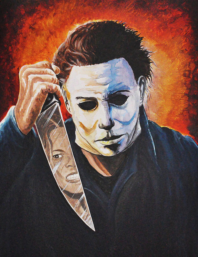 Michael Myers Painting - Michael Myers with knife by James Holko.