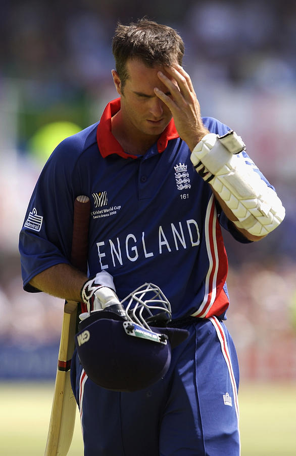 Michael Vaughan of England looks dejected Photograph by Tom Shaw