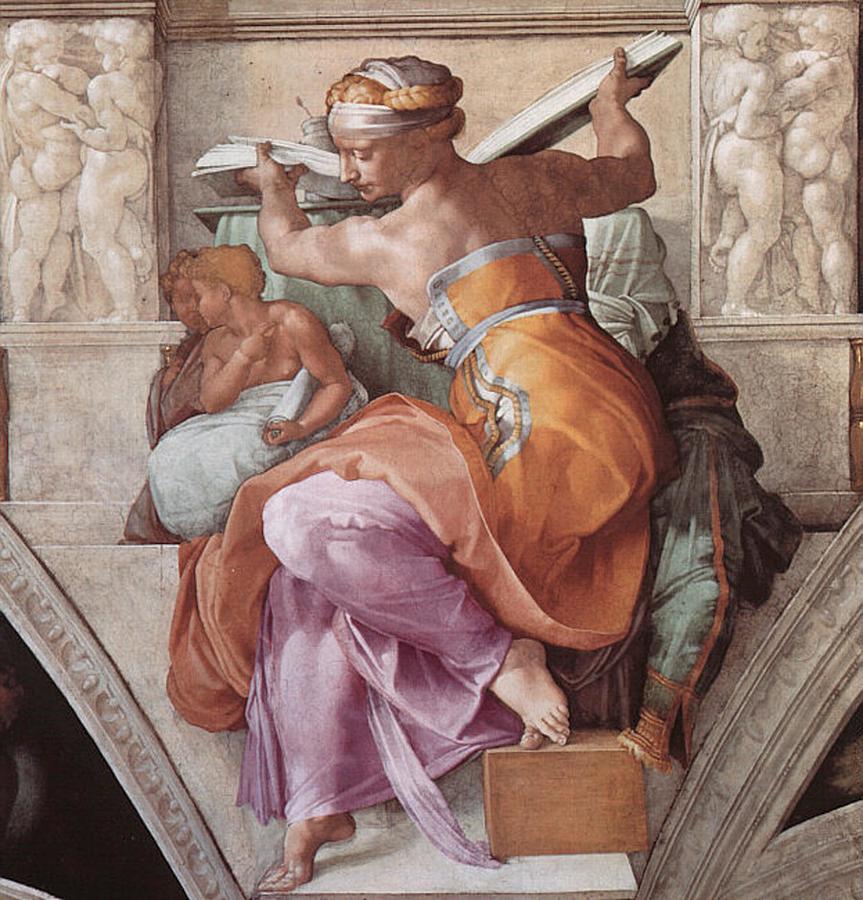 Michelangelo - Libyan Sibyl Painting by Les Classics
