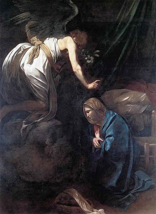 Michelangelo Merisi da Caravaggio - Annunciation Painting by Les Classics