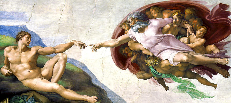 Michelangelos The Creation of Adam  Painting by David Hinds