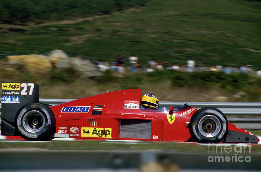 Michele Alboreto. 1986 Portuguese Grand Prix Photograph by Oleg Konin