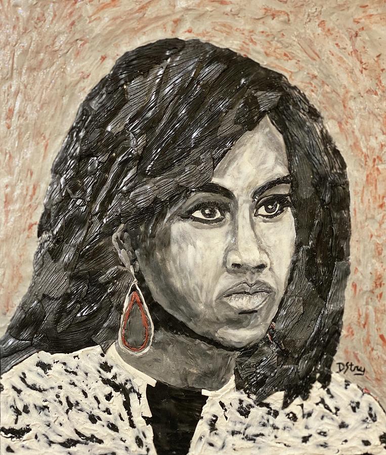 Michelle First Lady of Hope Mixed Media by Deborah Stanley