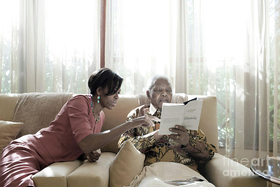 Michelle Obama And Nelson Mandela, 2011 Photograph by Samantha Appleton