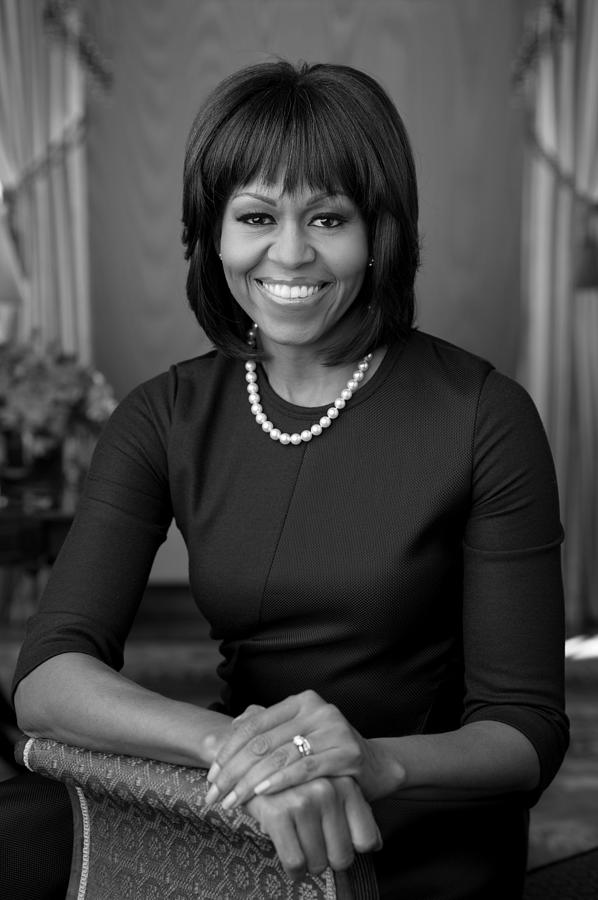 Michelle Obama Official Portrait - 2013 Photograph by War Is Hell Store