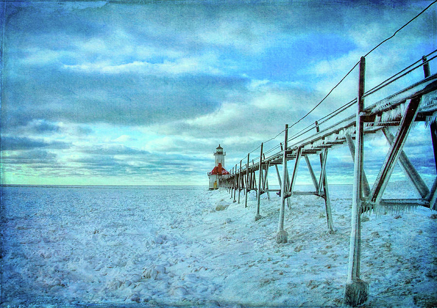Michigan City Light In Winter Photograph by Dan Sproul